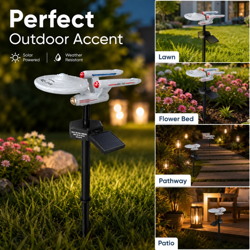 Smart Garden Spotlights - Star Trek USS Enterprise Solar Garden