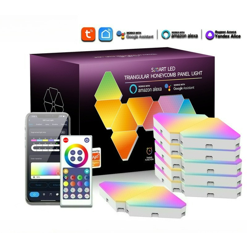 Smart Garden Light Controller - Tuya WiFi RGB Triangle Quantum Panel