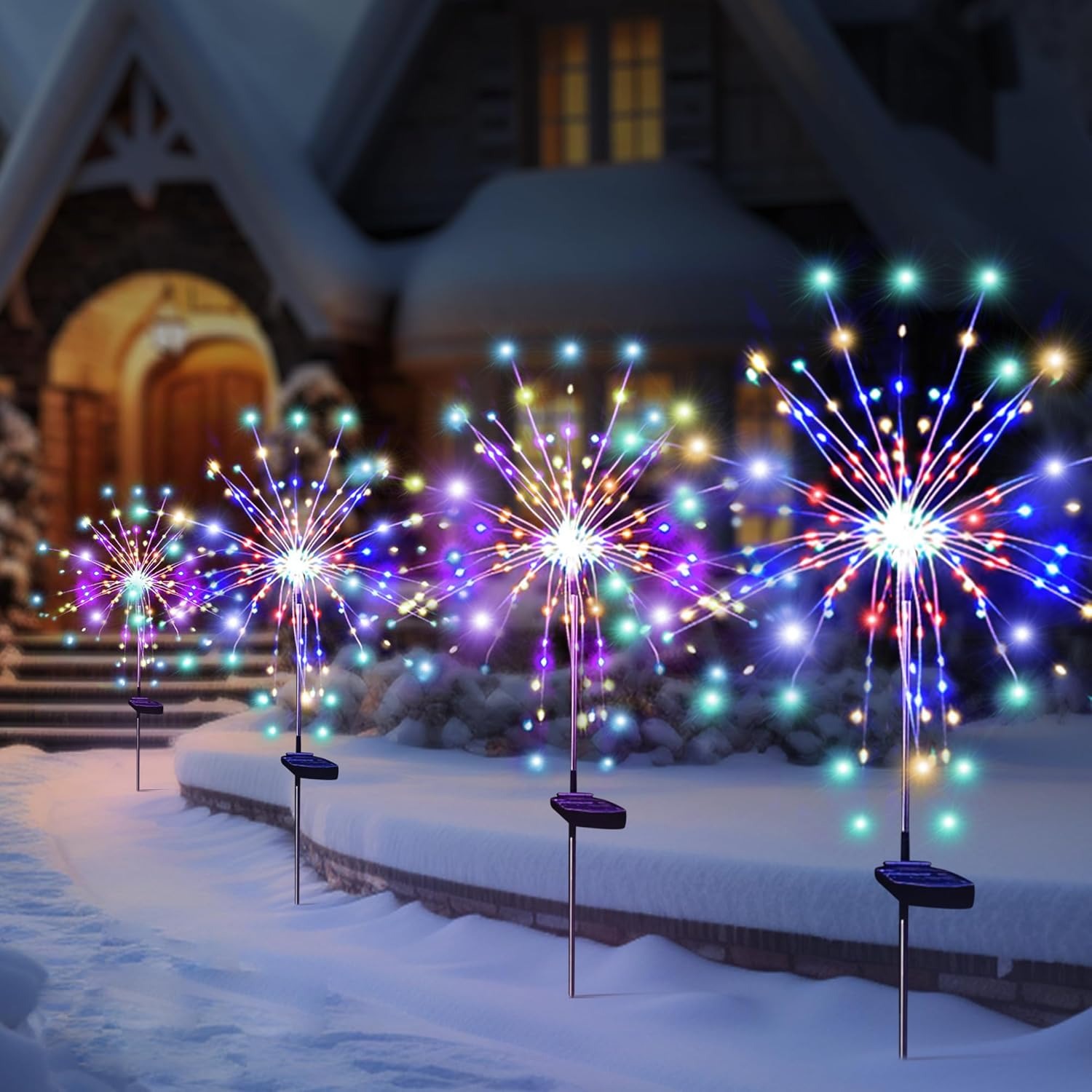 Smart Garden Spotlights - Solar LED Firework Fairy Lights Outdoor