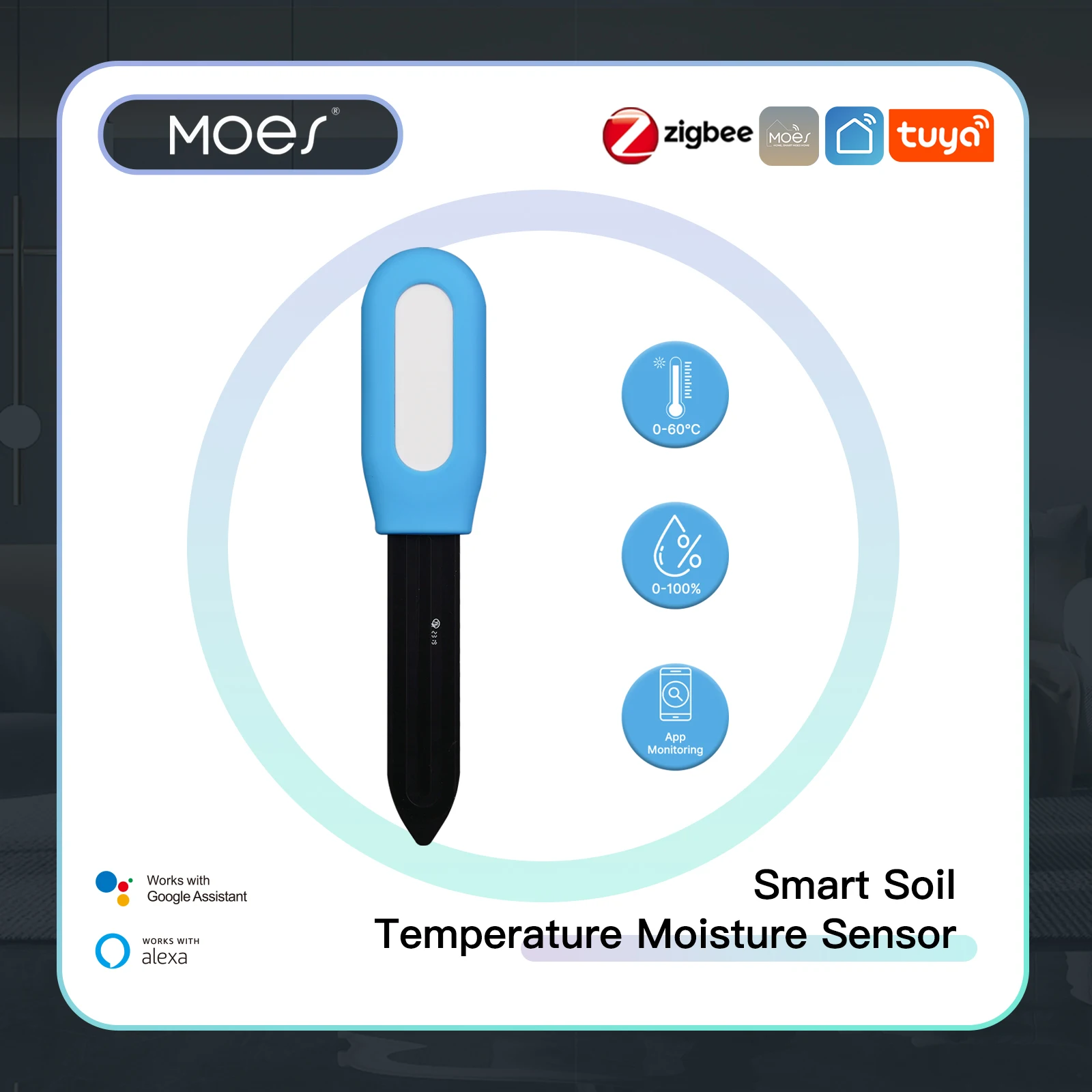 Smart Garden Moisture Sensor - MOES Smart ZigBee Soil Temperature Meter