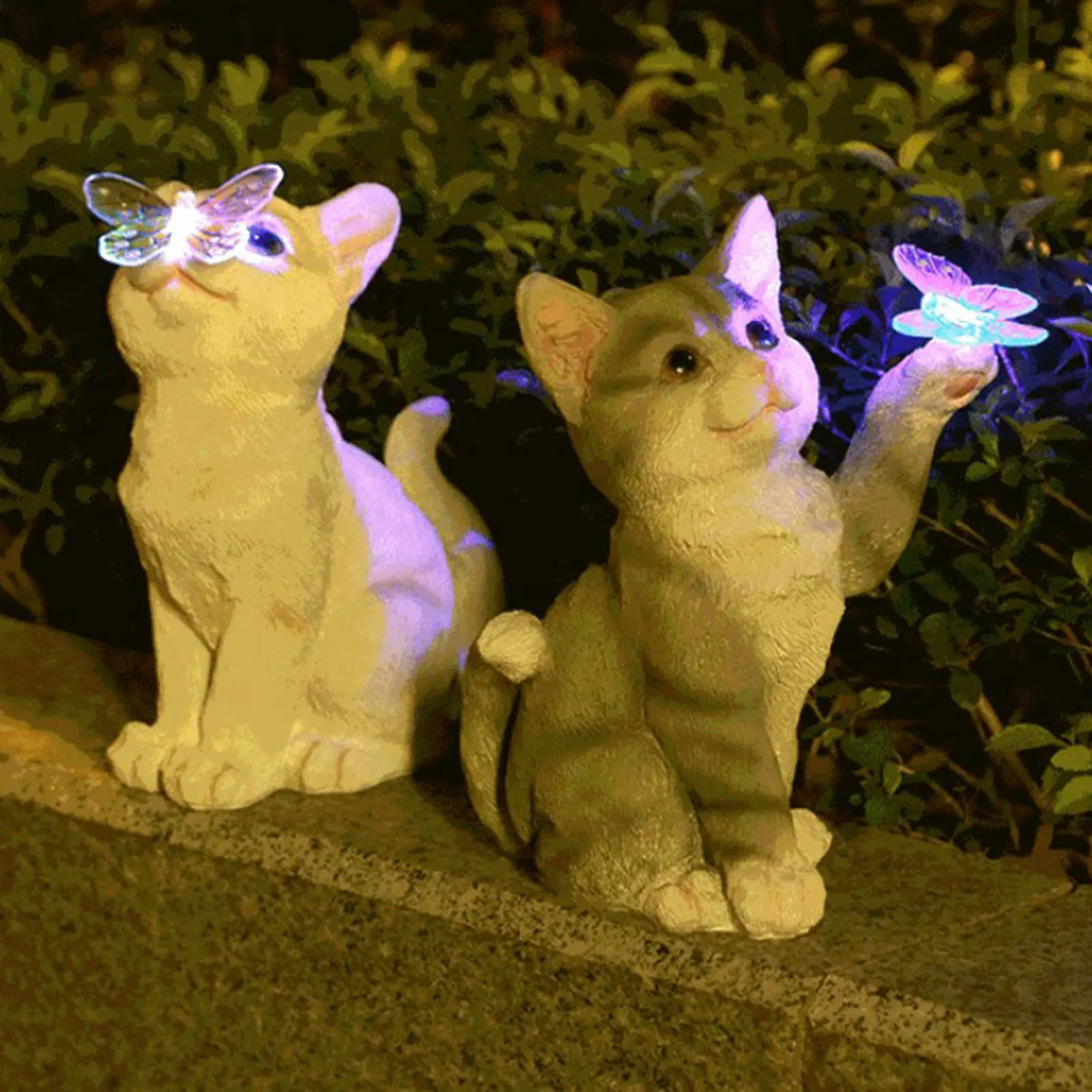 Smart Garden Spotlights - Outdoor Cat Sculpture Figurine Pendant Garden