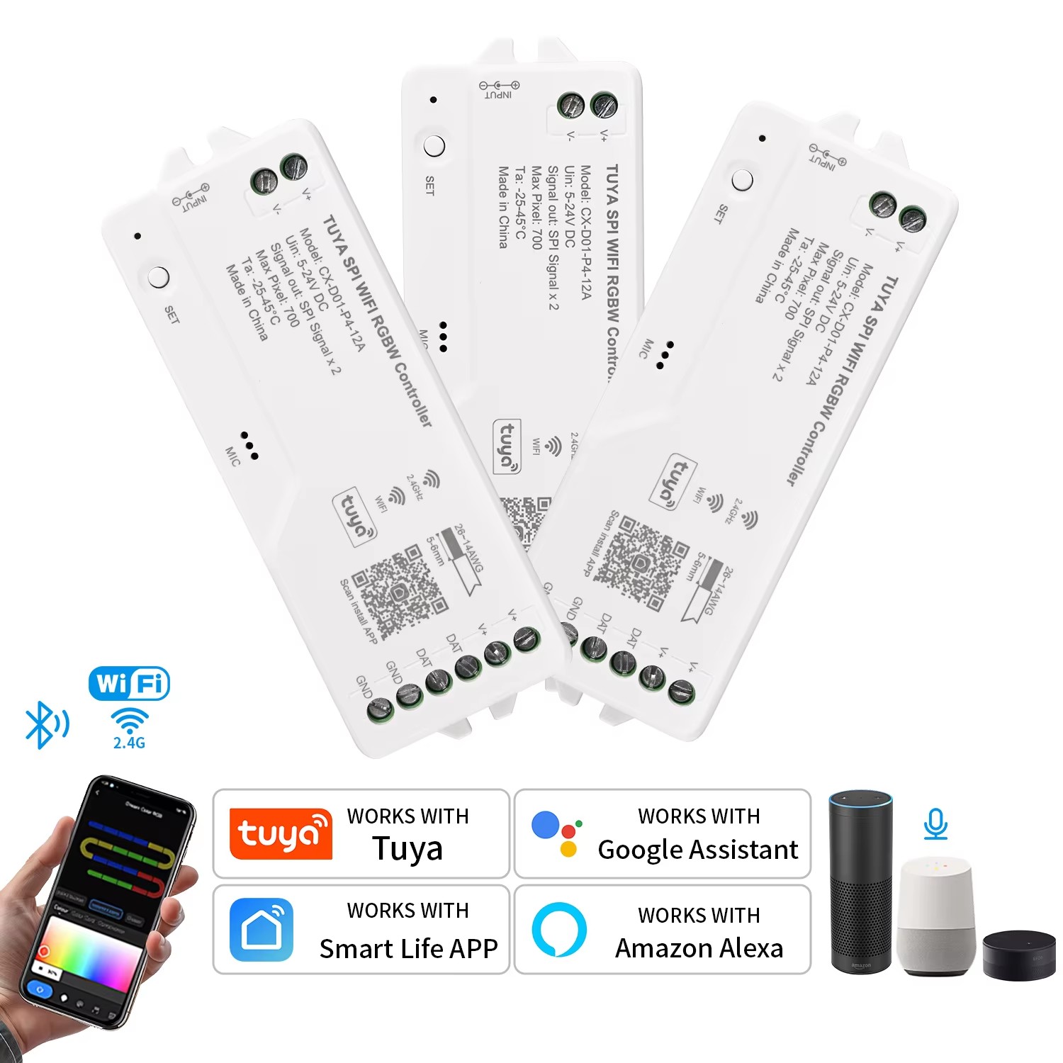 Tuya Wifi LED SPI RGBIC RGBWIC - огляд і ціна Smart Garden Light Controller